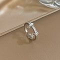 DODOHAO Creative Pendant Design Open Ring for Women Golden Silvery Waterproof Adjustable Ring Personalized Lady Jewelry Gift