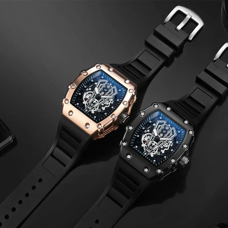 Men Quartz Watch Transparent Case Silicone Strap Luminous Male Wrist Watches Sports Style Quartz Watch for Men Clock Relogio
